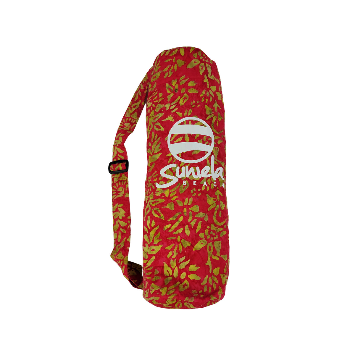 hand dyed red and gold patterned batik cotton carry bag for Suniela shade