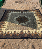Desert Sand giant cotton beach mat by Suniela Beach laid out on the sand