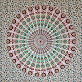 Hand dyed extra large cotton beach throw_printMaroonMandala